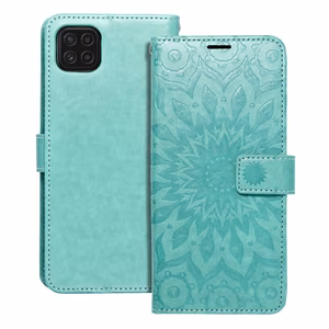 MEZZO grāmatas tipa viedtālruņa apvalks SAMSUNG A22 5G ar mandalas rakstu, zaļš