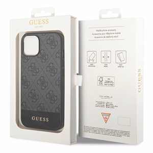 Guess 4G Stripe Collection maciņš iPhone 14 / 15 Plus pelēks
