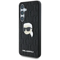 Viedtālruņa apvalks Karl Lagerfeld Ādas Monogramma Pin Logo Karl Head Samsung Galaxy S25 melns