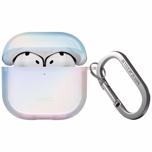 Чехол Uniq Iridescia для AirPods 4 Hang - голографический белый