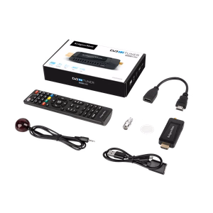 Mini DVB-T2 HEVC H.265 uztvērējs ar HDMI spraudni