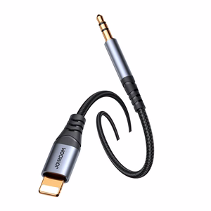 Joyroom Audio Transfer Series SY-A06 mini ligzdas 3.5 mm / Lightning kabelis 1.2 m - melns