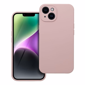 Silikona viedtālruņa apvalks 2mm, paredzēts IPHONE 14, smilšu rozā
