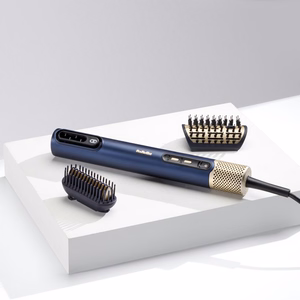 BaByliss AS6550E – 1500 W joniskā karstā gaisa matu veidošanas suka, 3 temperatūras līmeņi, zila / zelta