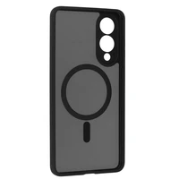 Pilnīgs matēts Mag vāks viedtālrunim Samsung Galaxy S25 Edge - melns