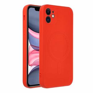 SILICONE MAG COVER viedtālruņa apvalks, saderīgs ar MagSafe, IPHONE 11 sarkans
