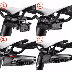 Rockbros LKWD-R1 aizmugurējais velosipēda lukturis ar lāzeru un tālvadības pulti + Micro USB - USB-A kabelis - melns