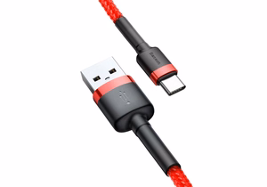 Baseus Cafule USB kabelis USB-C 0,5m 3A sarkans