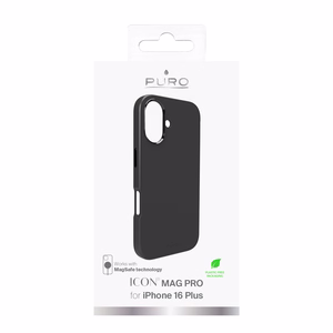 Puro Icon Mag Pro MagSafe silikona viedtālruņa apvalks iPhone 16 Plus - melns