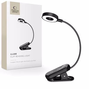 Tech-Protect LL100 Wireless Lamp with Clip + USB-A/USB-C Cable 30cm Black