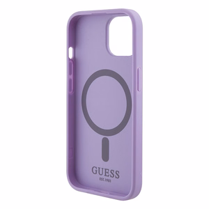 Guess GUHMP15SPSAHMCU iPhone 15 6.1" violets/violets cietais apvalks Saffiano MagSafe