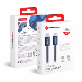 Cable USB C to USB C Forcell F-Energy QC4.0 PD 5A 100W Cafule Color 1,2 m ACYH23 dark blue