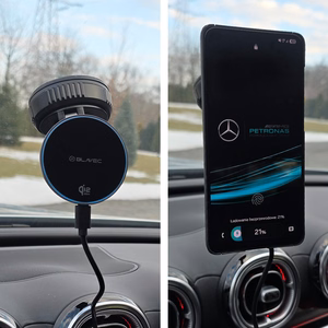 Blavec Car holder BHC-02 Qi2.2 25W vacum magnetic with induction charger to windshield (BHC02-QI2PMWIB)black (damaged packaging)