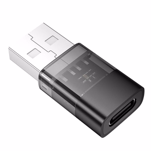 Adapteris USB A uz USB C Hoco UA36C caurspīdīgs melns