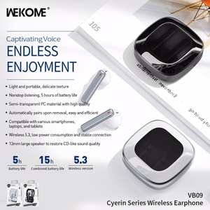 WEKOME VB09 Cyerin Series Bluetooth 5.3 TWS bezvadu austiņas ar uzlādes futrāli, baltas