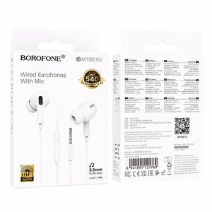 Borofone austiņas BM100 Pro Fuente ar mikrofonu baltas
