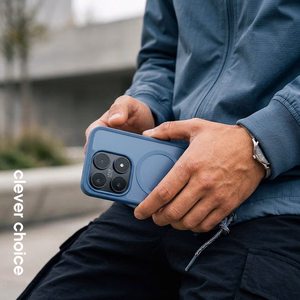 Crong Hybrid Matte Magnetic MagSafe vāciņš ierīcei Xiaomi 17, zils