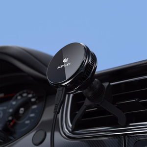 Acefast D66 magnētisks auto turētājs ventilācijas atverei ar Qi2 25 W bezvadu uzlādi un dzesēšanu, melns