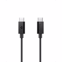 Spigen EB6020CC 60W kabelis + USB-C / USB-C kabelis 200 cm - melns