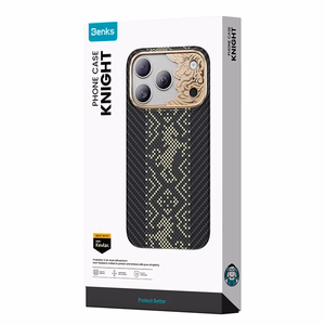 Melns Benks Magnetic Armor Air Knight kevlara vāciņš ar metāla rāmi (C.K.FL.AP.GD.X072), paredzēts iPhone 18 Pro / iPhone 17 Pro