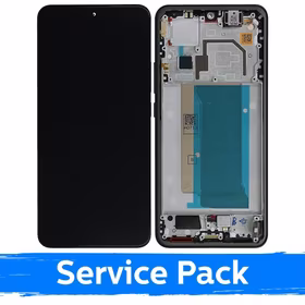 LCD displejs saderīgs ar Xiaomi 13T (13T Pro) ar rāmi / Melns / (Service Pack)