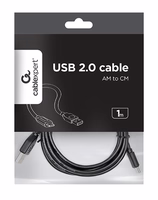 Gembird USB-A/USB-C, 1m USB cable USB 2.0 USB A USB C melns
