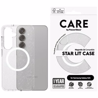CARE by PanzerGlass Flagship Urban Combat Starlight White QI viedtālruņa apvalks Samsung Galaxy S25 - caurspīdīgs