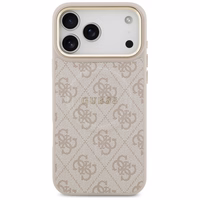 Guess 4G PU Classic Logo Magnētiskais viedtālruņa apvalks iPhone 17 Pro Max - rozā