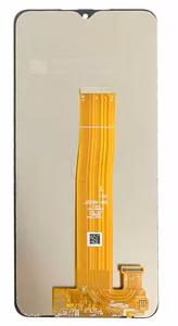 LCD ekrāns Samsung A022F/M127 A02/M12 (A022F LCD brūns lokanais kabelis) ar skārienjutīgo ekrānu melns oriģināls