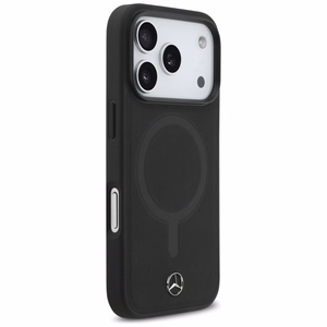 Mercedes Gludas Ādas Magnētiskais viedtālruņa apvalks iPhone 17 Pro - melns