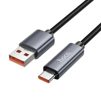 Kabelis USB A uz USB C Hoco 5A ar ekrānu 1 m X112 melns