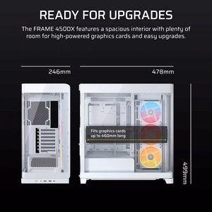 Corsair 4500X LX-R RGB rūdīts stikls vidēja torņa korpuss, balts