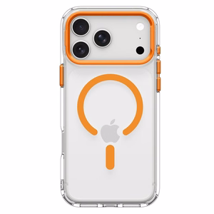 Spigen Ultra Hybrid Optik S MagSafe maciņš iPhone 18 Pro / 17 Pro, caurspīdīgs oranžs