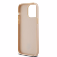 DKNY Ādas rūtainais mono raksts un drukātās svītras viedtālruņa apvalks iPhone 14 Pro Max - rozā