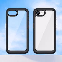 Outer Space viedtālruņa apvalks iPhone 16e elastīgs rāmja vāks - melns