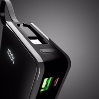 Portatīvais lādētājs SBS 20000 mAh 20W ar iebūvētu USB-C kabeli un digitālo indikatoru - melna