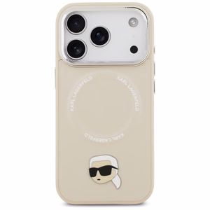 Karl Lagerfeld Karl Pin Magnētiskais viedtālruņa apvalks iPhone 17 Pro Max - Bēšs