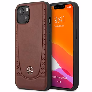 Mercedes ādas Urban Bengale maciņš iPhone 13 / 14 / 15 bordo