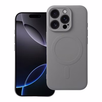 Silikona magnētiskais viedtālruņa apvalks, saderīgs ar MagSafe, iPhone 16 Pro, titāna pelēks