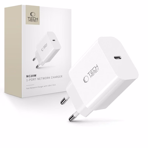 Tech-Protect NC20W sienas lādētājs ar USB-C pieslēgvietu - balts