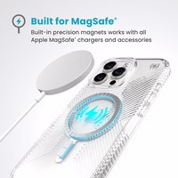 Speck Presidio Perfect-Clear Grip MagSafe - iPhone 16 Pro Max maciņš (Clear / Chrome Finish / Serene sudrabs)