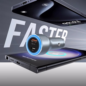 Dudao R4Ultra 120W Power Delivery Quick Charge LED Car Lādētājs USB-A USB-C - Gray