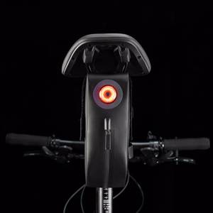 Rockbros AS-078-1 velosipēda sēdekļa soma ar viedo aizmugurējo lukturi 0.8L - melna