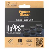 PanzerGlass Hoops kameras aizsardzība Samsung Galaxy A55 5G - ar melnu rāmi