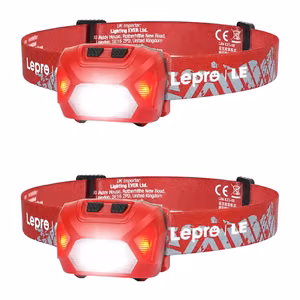 LEPRO 320014-R-2 USB Headlamp, 2-Pack