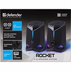 Defender skaļruņi Rocket 2.0 6W LED USB melni