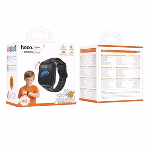 Bērnu viedpulkstenis 1,69" 4G GPS ar zvanu funkciju Hoco Y108, melns