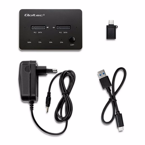 Qoltec 50310 Disku Dokstacija 2x SSD M.2 SATA NGFF USB Type-C