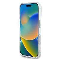 Karl Lagerfeld IML Metal Karl&Choupette Head magnētiskais viedtālruņa apvalks iPhone 16 Plus - balts