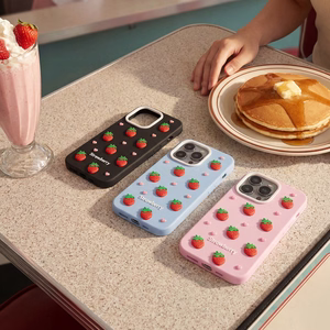 Zemeņu maciņš iPhone 16 6,1" zils